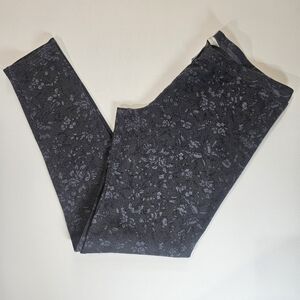 Lauren Conrad Leggings Womens Medium Grey Floral Stretchy Feminine‎ Loungewear